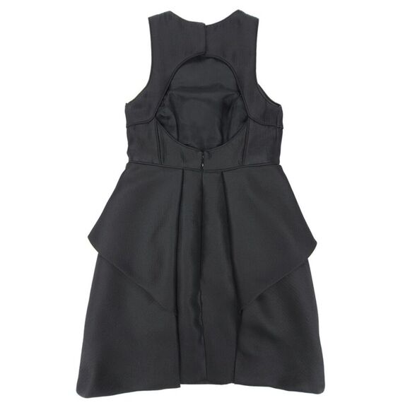TIBI Simona Wool Jacquard Sleeveless Cut Out Origami Mini Dress 2 Black Minimal - Picture 5 of 9